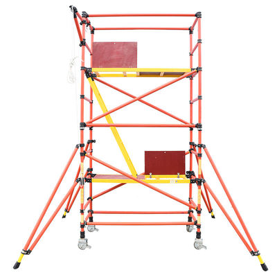 Insulated Platform Scaffold Fiberglass Scaffold Plank with Wheels Corrosion Resistant Folding Safety Fiberglass Scaffolding